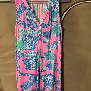 Lilly Pulitzer Pink and Blue Midi Dress